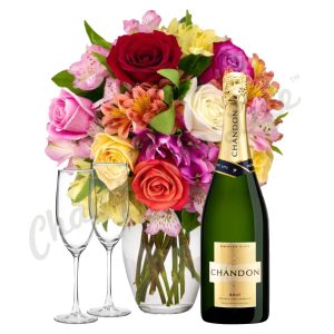 Champagne & Seasonal Bouquet Gift Set