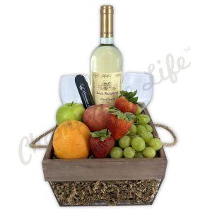Fresh Fruit & Wine Basket