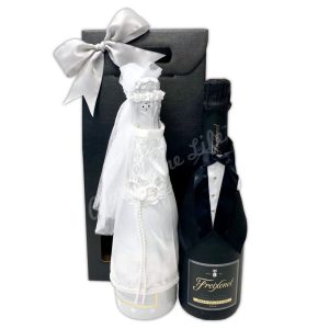 Bride and Groom Champagne Bottle Set
