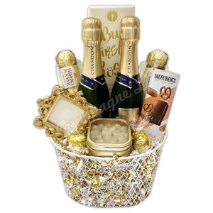 Gold Champagne Toast Gift Basket