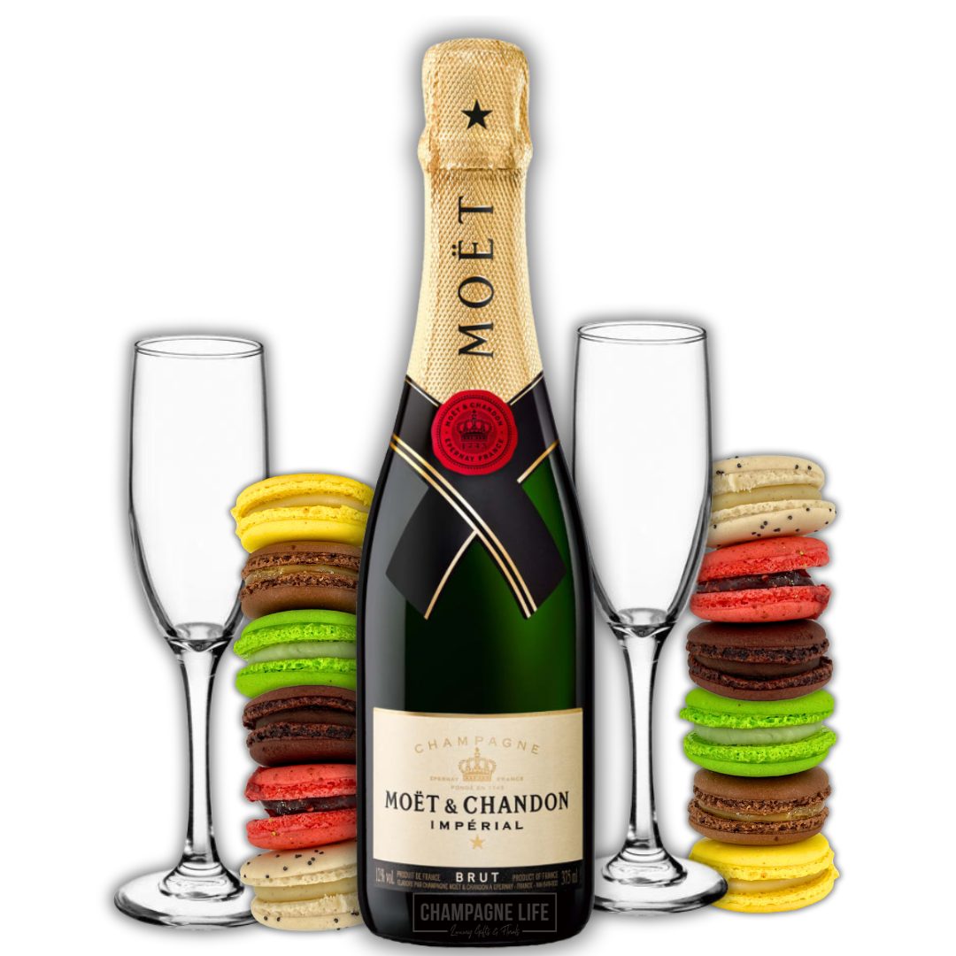 Champagne and French Macarons Gift Set